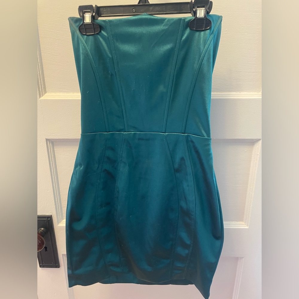 superdown Teal Satin Mini Dress - Picture 4 of 7